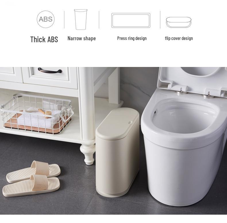 Creative Plastic Wet-Dry Separation Trash Can with Lid and Press-Type Garbage Bag Support.