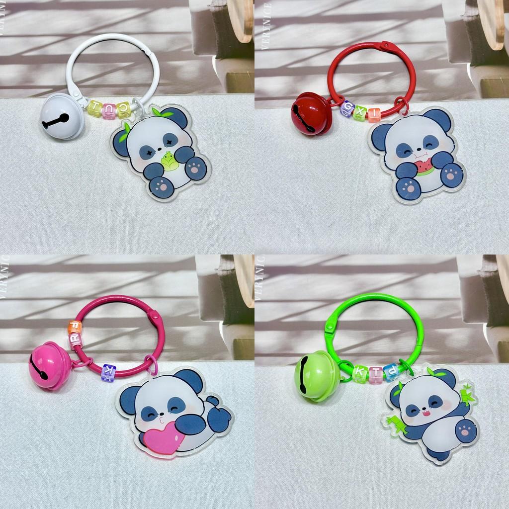 Cute Panda Acrylic Keychain With Bamboo Design Stylish Accessories For Bags And Keys