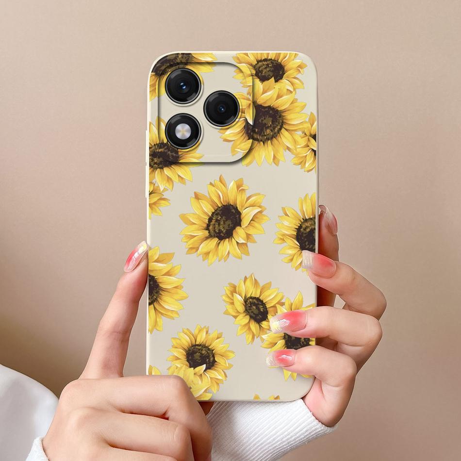 Case For Honor 400 Lite Candy Painted Flowers Phone Cover Soft Liquid Silicone Upgrade Camera Protection Shockproof Back Covers