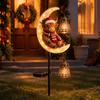 Dekorative Sichelmond-Rasenleuchten Hochlandkuh Solar-Gartenlicht, Weihnachten Metall Außen-Feiertags-Wegbeleuchtung Erdspieß Betrieben Hof