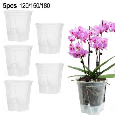 Clear Plastic Plant Nursery Pots With Saucer Transparent Tool With Drainage Hole Starting Pot Flower Plant Contain