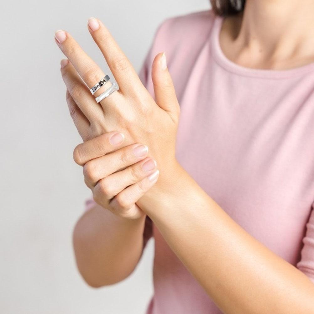 Stainless Steel Inspirational Lettering Finger Ring Birthday Christmas Gifts for Women Girls Men Teen