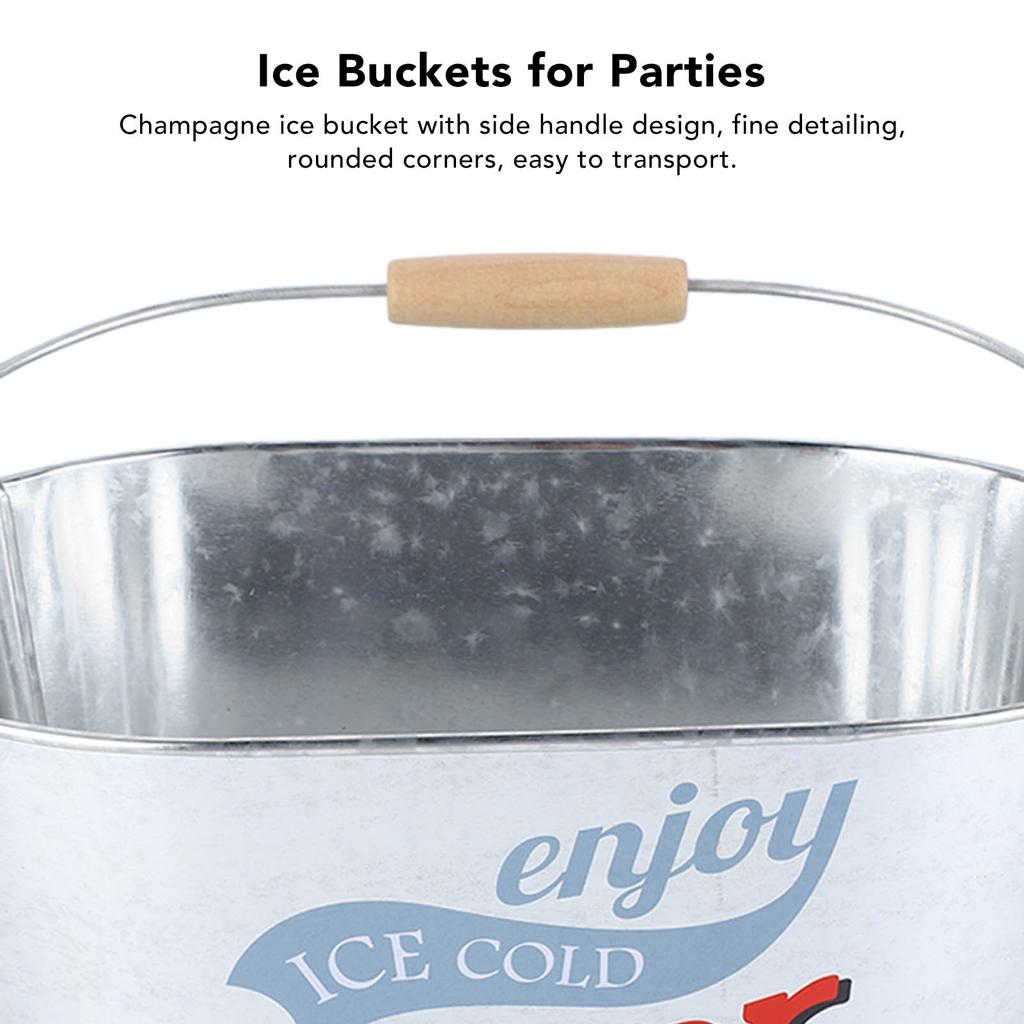 1 Stück Eiskübel mit großer Kapazität, Metall mit hoher Härte, mit bunten Mustern, zum Kühlen von Bier, Champagner, Bar, Home Party, unverzichtbar