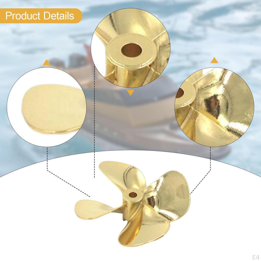 Metal RC Boat Propeller 4 Zinc Alloy 4mm for Model Repair Replace