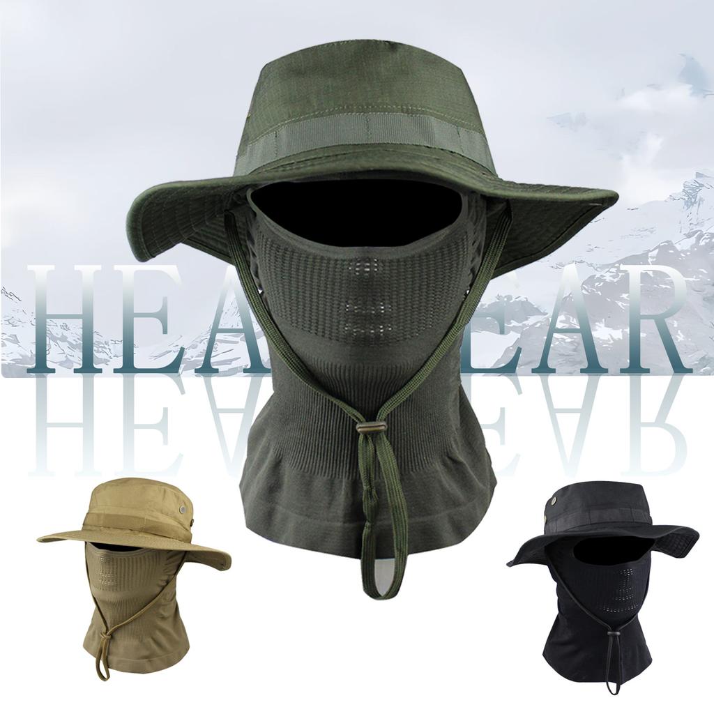 Outdoor Tactical Benny Hat Sunshade Bucket Hat Wild Mountaineering Fishing Round Brim Hat Large Brim Summer Sun Protection Set