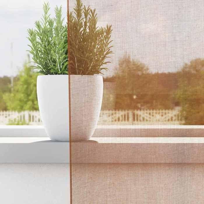VidaXL Rideaux en voile avec œillets 2 pcs terre cuite, rideau en filet, rideau transparent, voile de fenêtre, traitement de 4102141