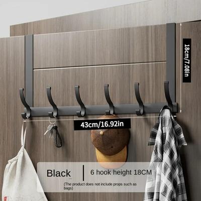 1pc Over The Door Hooks - 6 Hooks for Hanging Towels, Coats and Clothes, Versatile Towel and Coat Rack Organizer