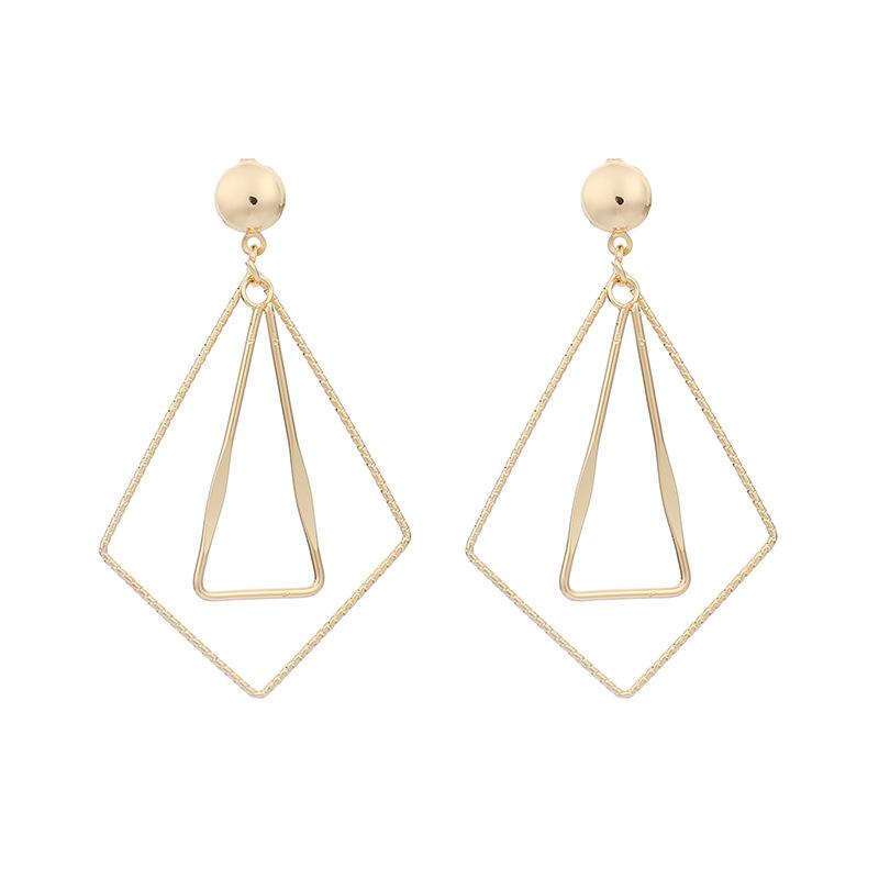 Простые неправильные геометрические серьги-ромбы, модные серьги, холодные и нишевые серьги в стиле Ins Douyin