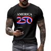 Men's Casual Short Sleeve T-Shirt 250 Years Anniversary Letter Print Crew Neck Cotton Blend Soft Fabric Comfortable Fit