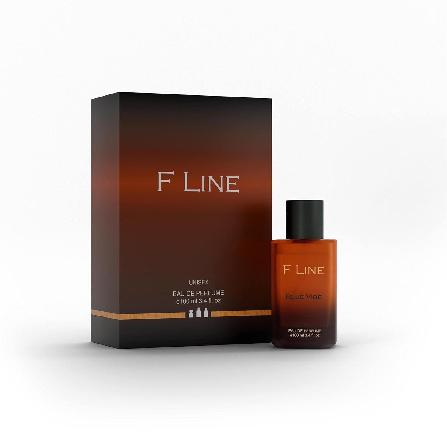 

F LINE Blue Vibe Unisex Eau De Parfum | Luxury Long-Lasting Perfume with Aldehydes | Mint | Bergamot | Orange | Lemon & Neroli | 100ML
