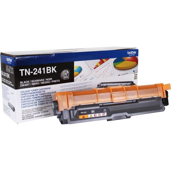 Pack De 2 Toners TN241BKTWIN-BROTHER-Noir-2x2500p.- DCP-9015, DCP-9020, HL-3140, HL-3150, HL-3170, MFC-9140, MFC-9330, MFC-9340