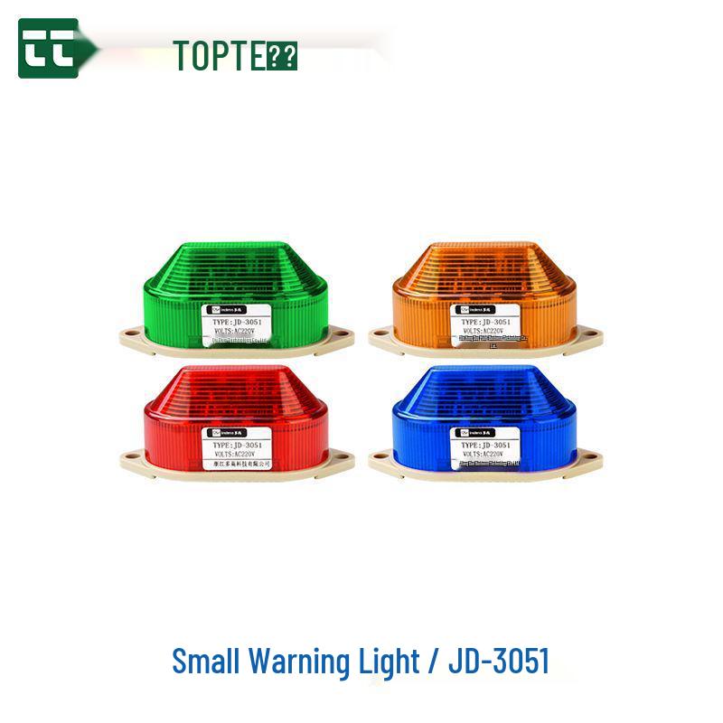 JD-3051 Small Strobe Warning Light with Sound Alarm, 220V LED Signal Indicator, Flashing/Blinking, 12V/24V Silent Blue 220V