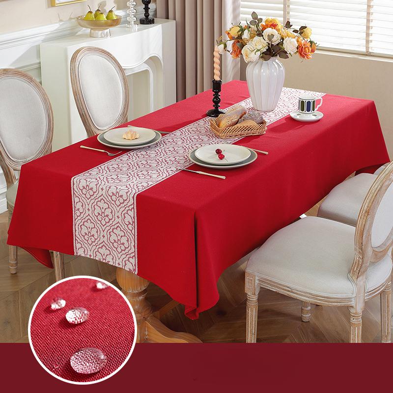 Popular Thickened Cotton and Linen Table Mats, Household Rectangular Tea Table Towels, Tablecloths, Waterproof and Oil-proof