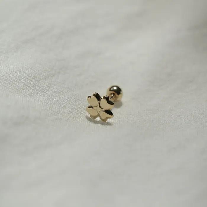 14k star clover piercing