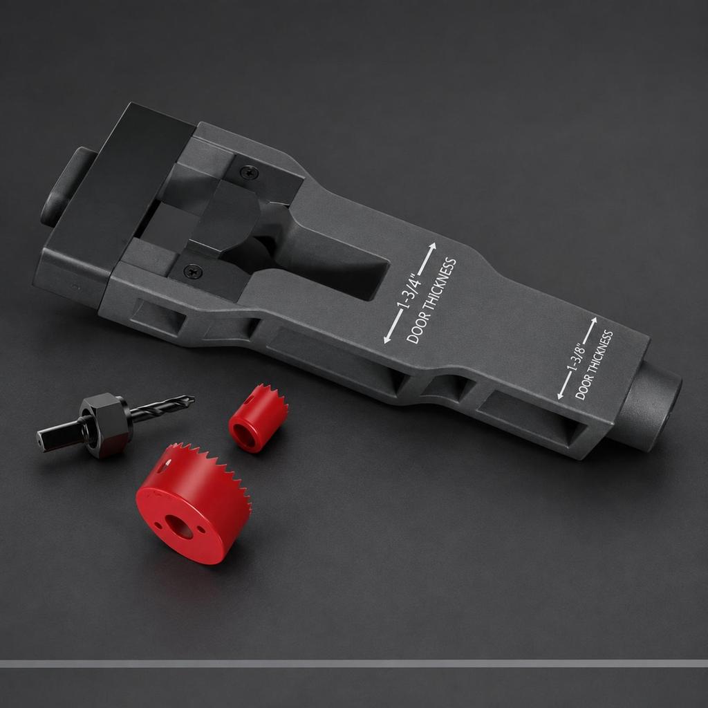 Door Latch Mortise Installation Tool SelfAligning Kit with Hole Boring Tools