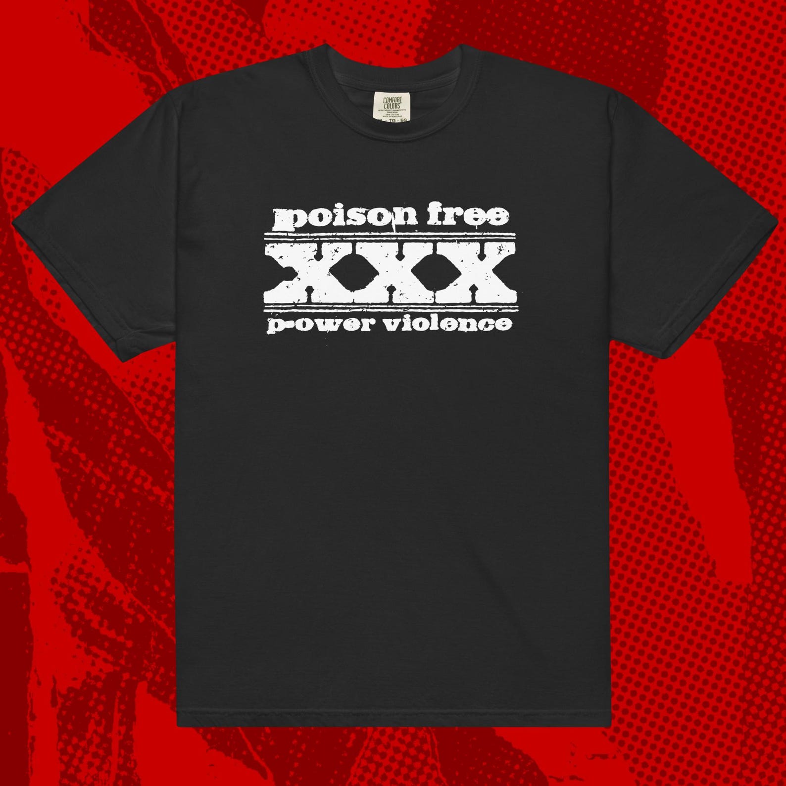 Poison Free Power Violence T-Shirt | Infest Acrid Left For Dead Cursed HC Punk S