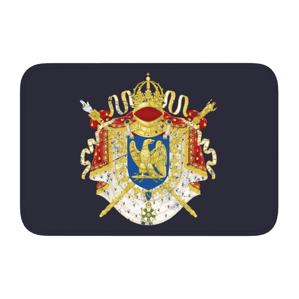 Royal Standard Napoleon France Flag Front Door Mat Anti-Slip Indoor Absorbent Coat Of Arms Doormat Kitchen Bedroom Entrance Rug