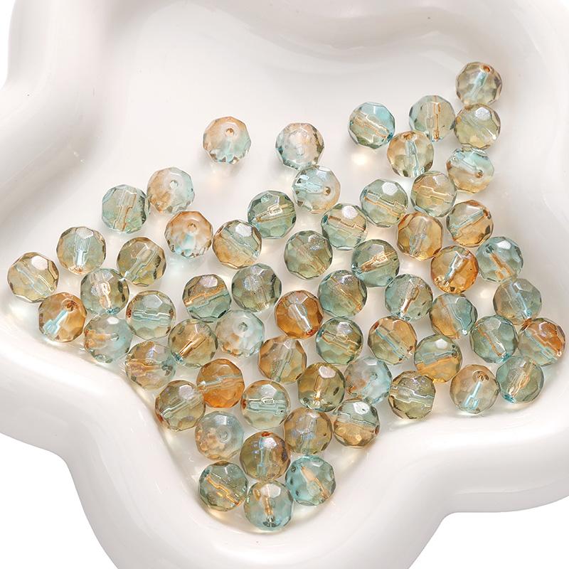 [10mm] Faceted Ball Beads Color Transparent Glass Beads Loose Spacer Beads For Jewelry Making Diy Bracelet Necklace Accessories