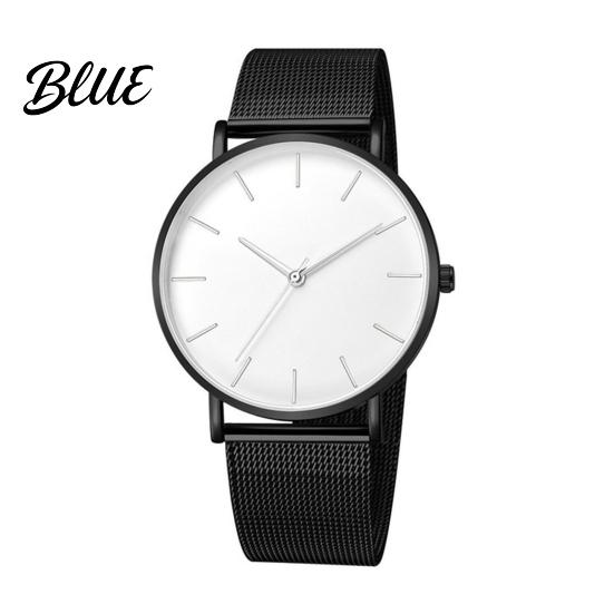 Milanese Woven Band Watch Men Mesh Minimalist Quartz Analog Simple