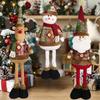 Retractable Christmas Decorative Dolls Set Reindeer Snowman Santa Claus Standing Ornaments Merry Christmas Home Party Decor