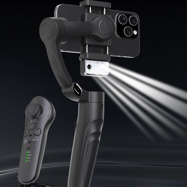 M03 Three-Axis Mobile Stabilizer: Anti-Shake Gimbal for Live Streaming with AI Face Tracking & Detachable Remote Control