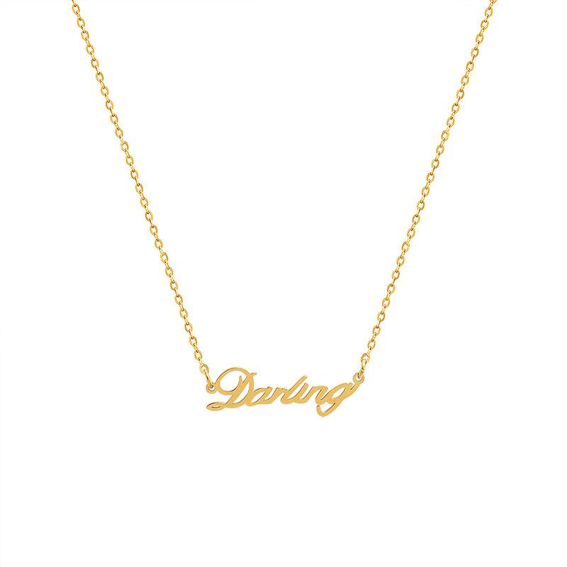 Trendy Japanese-Korean Style English Letter Pendant Necklace for Best Friends