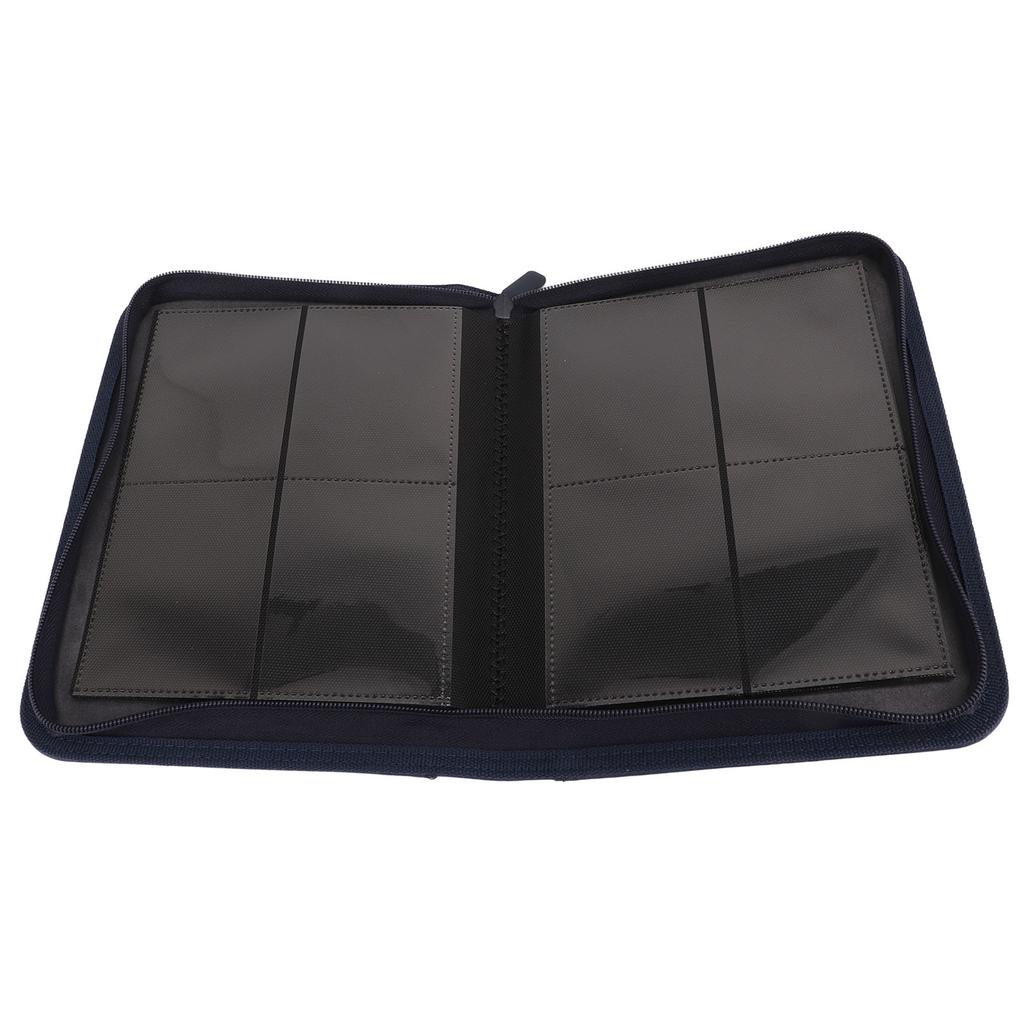 Sammelkartenordner 4 Fächer Fassungsvermögen bis zu 160 Karten PU-Leder Netztyp Aufbewahrungsbuch für Fotokarten Blau