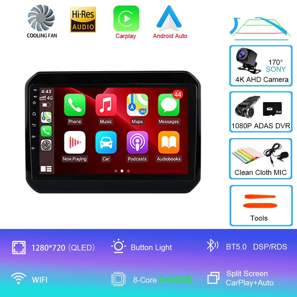 Cooling Fan Android 14 For Suzuki Ignis 2016 - 2020 GPS Screen Support Raer Camera Carplay BT Car Multimedia Radio Video Player