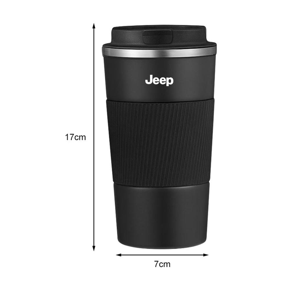 Vacuum Flask Travel Thermal Cup Stainless Steel Coffee Thermos Mug Bottle For JEEP Grand Cherokee Wrangler JK Renegade Valve Cap KUBEL1