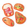 Hamburger Dog Chew Toy with Squeaker Pizza Hot Dog Popcorn Sausage Teething Cleaning Toy Interactive Toy for Small Medium Large