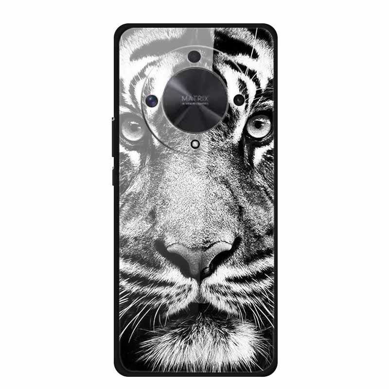 Glass Back Cover For Honor X9b Phone Case X 9 b Coque Hard Tempered Glass Case For Honor X9A 90 Pro 50 lite SE Case Soft Bumper