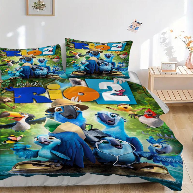 Rio 2 Tropical Adventure Print 3Pcs Bedding Setduvet Cover With 2 Bedropillowcase Home Birthday Gift