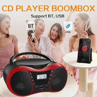 AM FM Radio Bluetooth Lautsprecher Kleine Boombox CD-Player Kassette AUX USB MP3 Wiedergabe mit Fernbedienung Unterstützt AC/DC Betrieb