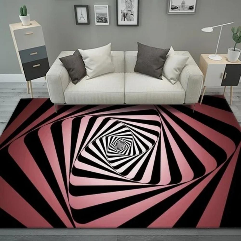

2D Illusion Infinite Abyss Area Rug Checkerboard Non Slip Mat for Living Room Bedroom Modern Carpet Visual Trick Spaces 40X60CM