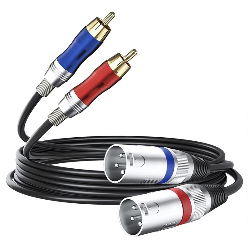 Dual Xlr 3-pin Male To Dual Rca Male Audio Cable Dual Xlr To Dual Rca Plug Patch Cord Connector Lead