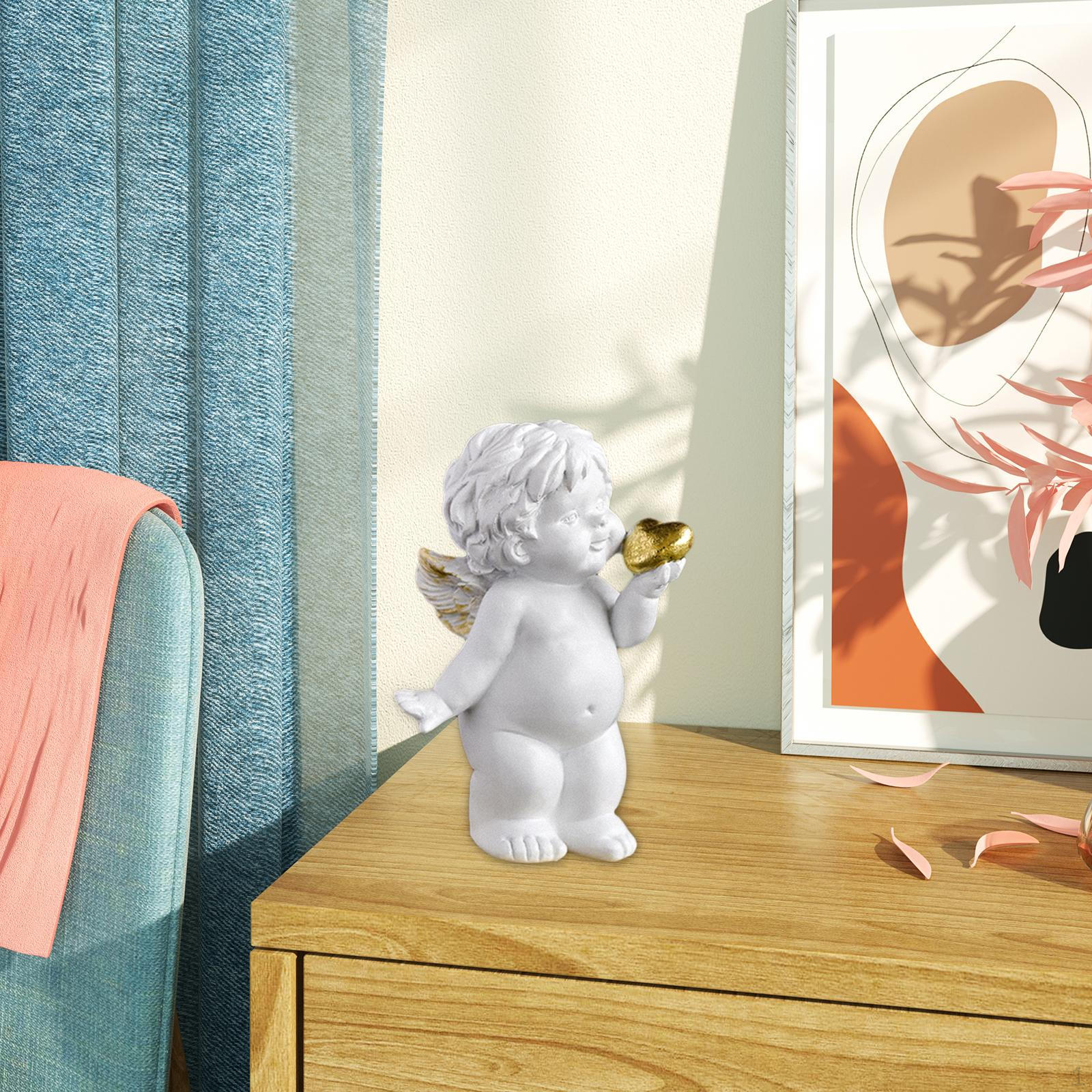 

Ангел Прикраса Статуя Білий Настільний Орнамент Сучасна Херувим Скульптура Амур Фігурка для Style E
