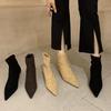 Dámské podzimní a zimní špičaté elastické módní teplé neunavující nohy dojíždění venkovní cestování boty na vysokém podpatku