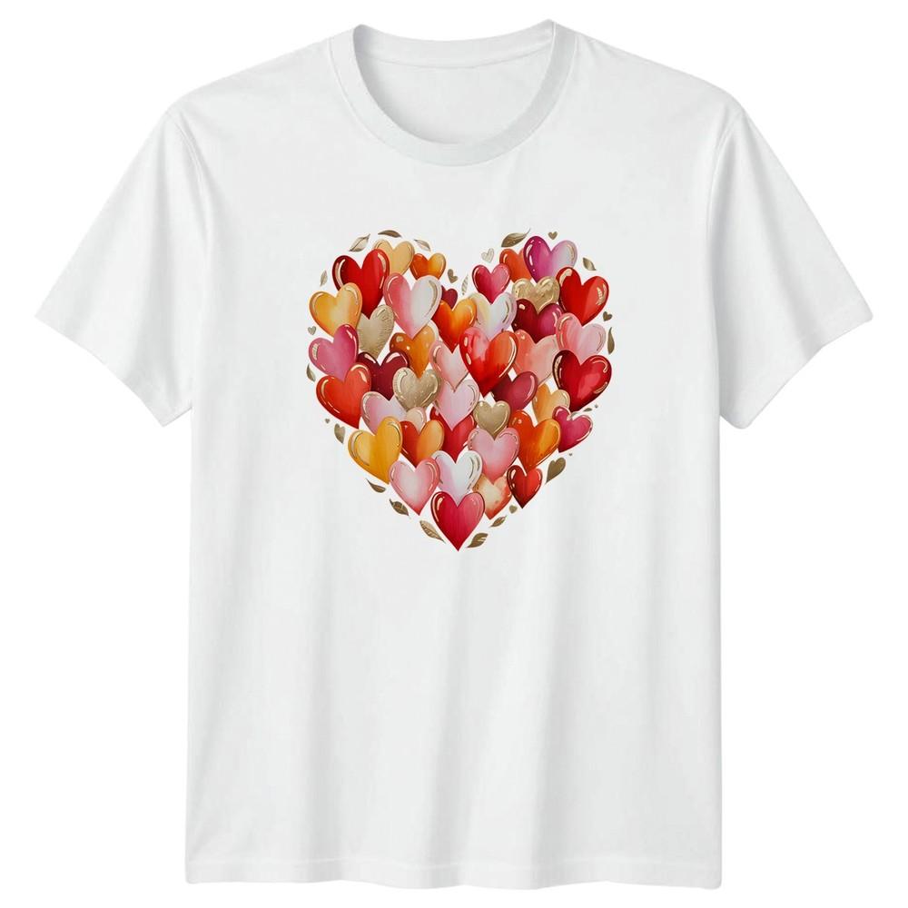 Watercolor Hearts Cluster RoUnisextic Love Unisexs TShirt Abstract Valentines Art S