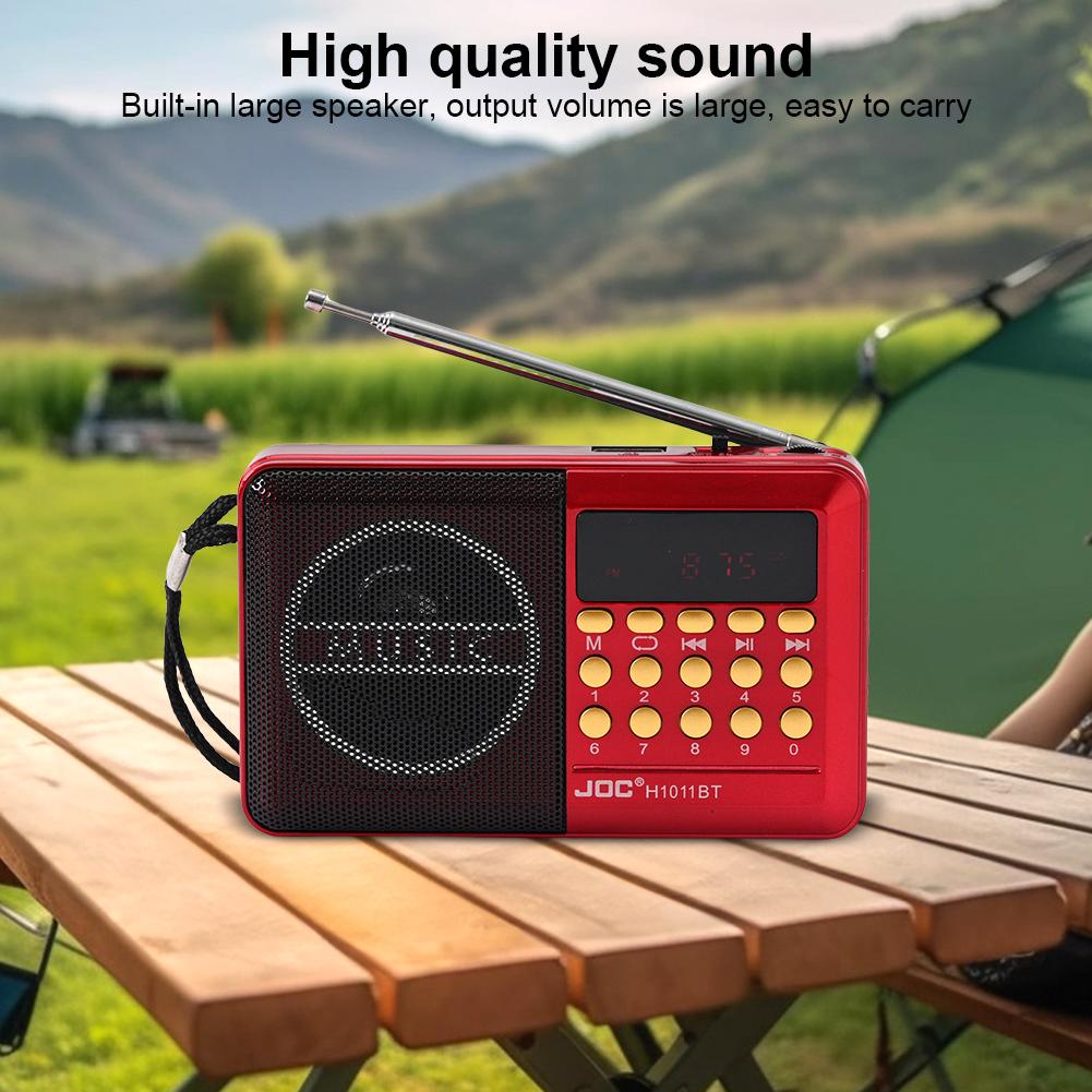 Portable FM Radio Rechargeable BT 5.4 Radio Speaker with LED Display for Home Travel Gifts and for Seniors Elderly Gifts