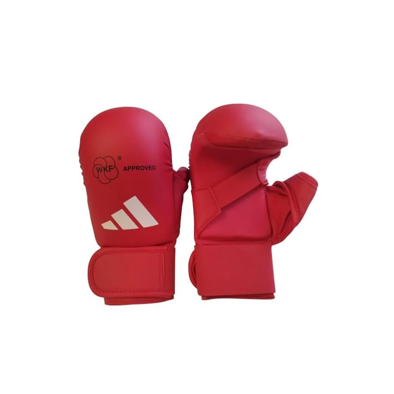 adidas Karate Fist Protector with Thumb, 2.0, WKF Approved // Adidas Fist Protector, World Karate Federation Approved (Red, X-Small)