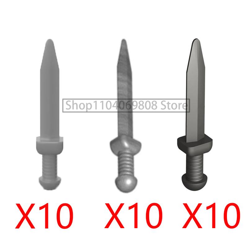 MOC Military Building Blocks Medieval Soldiers Knight Figures Weapons Accessories Witc Hat Helmet Shield Spear DIY Brick Toy T10