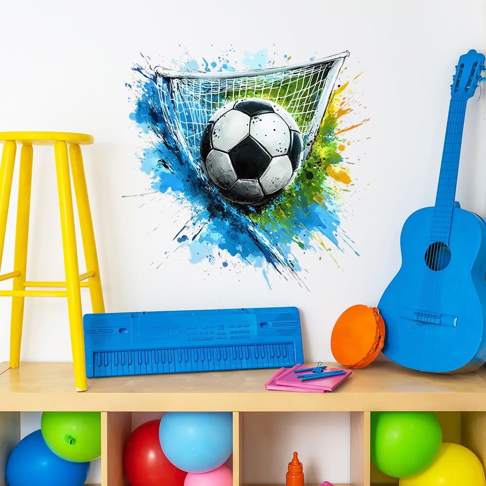 Self Adhesive Football Net and Paint Splatter Decorative Wall Stickers Removable Waterproof