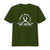 Womens T Shirt I Wear White For My Mom Ribbon Lung Cancer Awareness Black 2XL Vintage Washed Breathable Comfortable Stylish