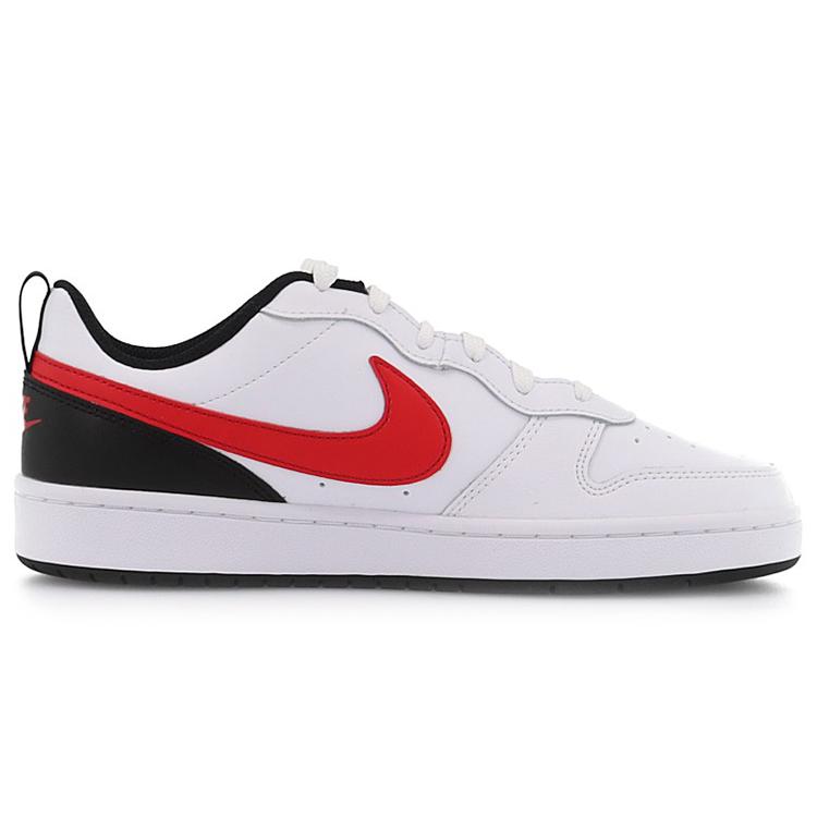 Nike Court Borough 2 Low White University Red GS BQ5448-110
