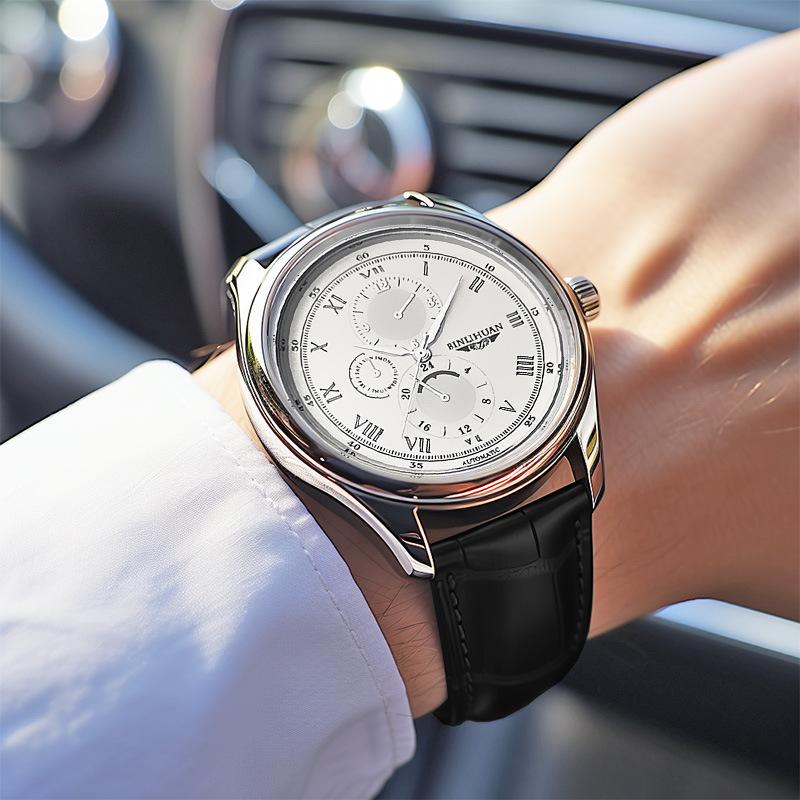 Casual Business Quartz Watch Leather Belt Men Wristwatch