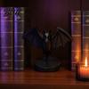 Bat Figurine with Base 3D Printed Gothic Black Statue, Stable Round Base, Halloween Desktop Ornament Tabletop Decor for Home, Dining Table &