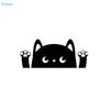 Cute Peeking Cat Rearview Mirror Decal,Black Cat Vinyl Sticker for Car Interior,Waterproof Auto Accessory