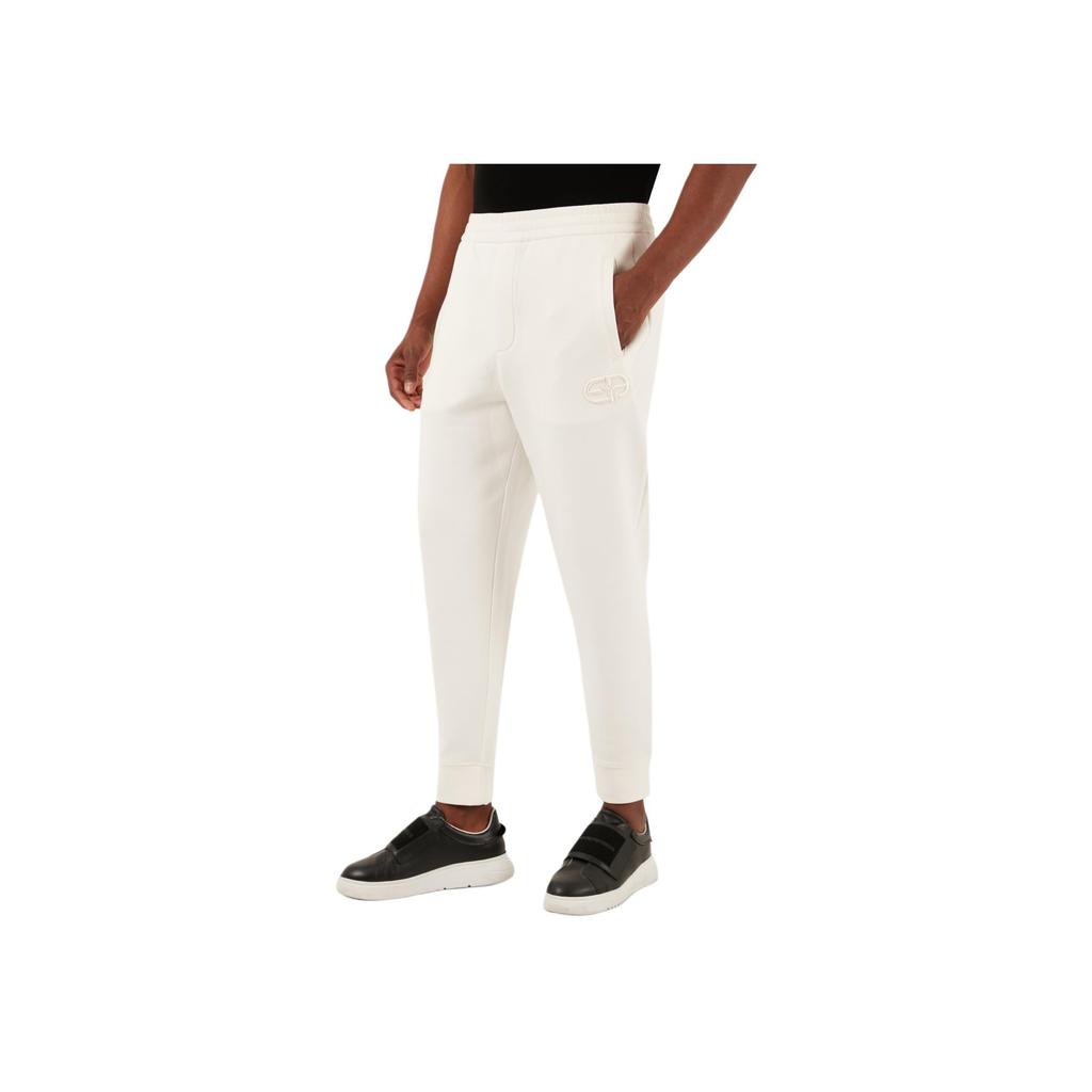 Emporio Armani Solid Color Slim Fit Elastic Waist Cuffed Casual Pants Men bottoms Beige 8N1PT0-1JHSZ-0101