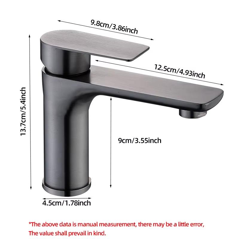 

304 stainless steel sink faucet, hot and cold mixing faucet, countertop mounted stainless steel bathroom accessories G1/2 серый