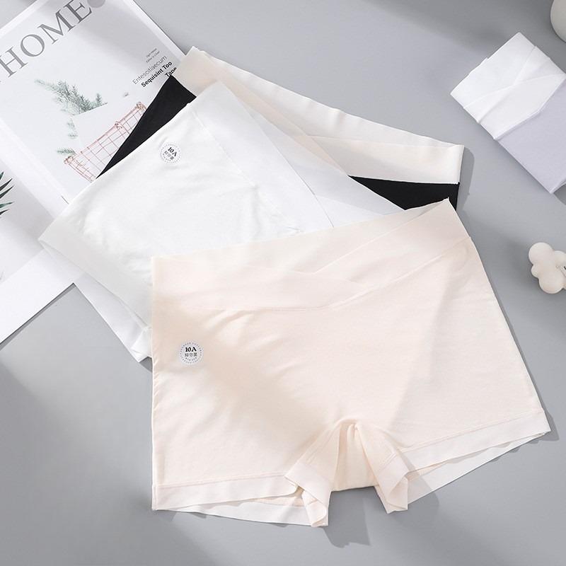 Plus Size Women's Pure Cotton Crotch 10A Anti-bacterial Non Scratch Maternity Flat Angle Safety Briefs